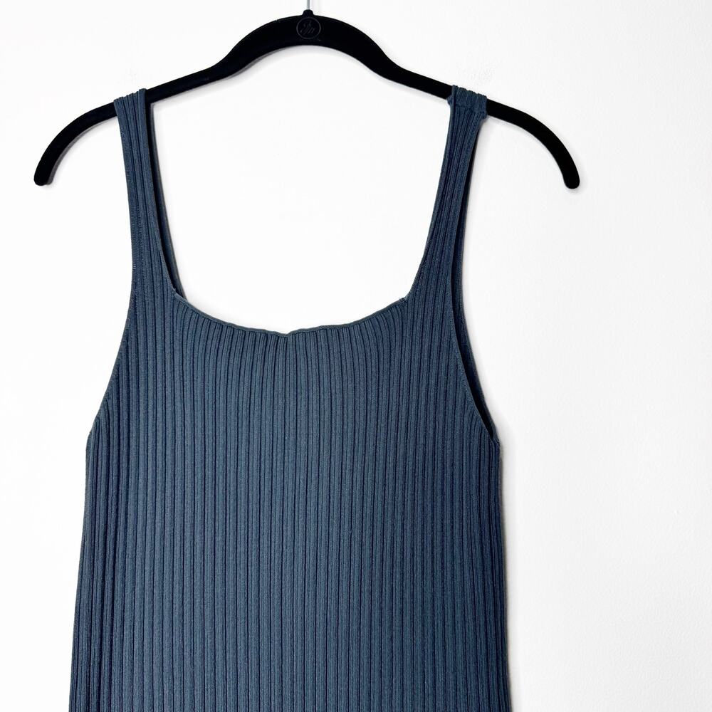 MM Lafleur Vincent Dress Medium Ribbed Jardigan Knit Midi Square Neck - Picture 6 of 10